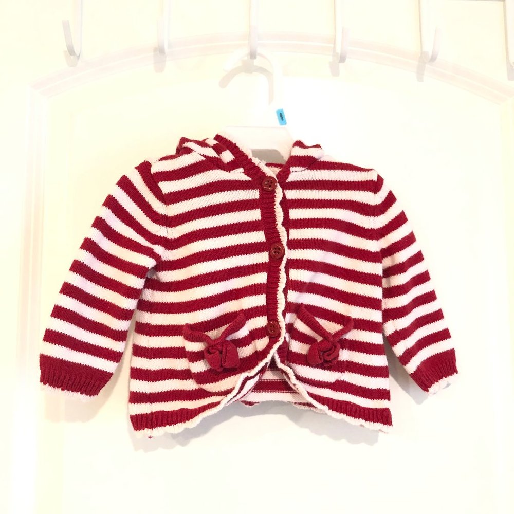 Gymboree baby girl red & white jacket sweater